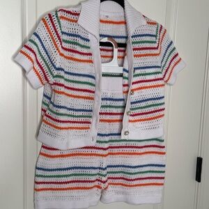 2 piece knitted shorts set